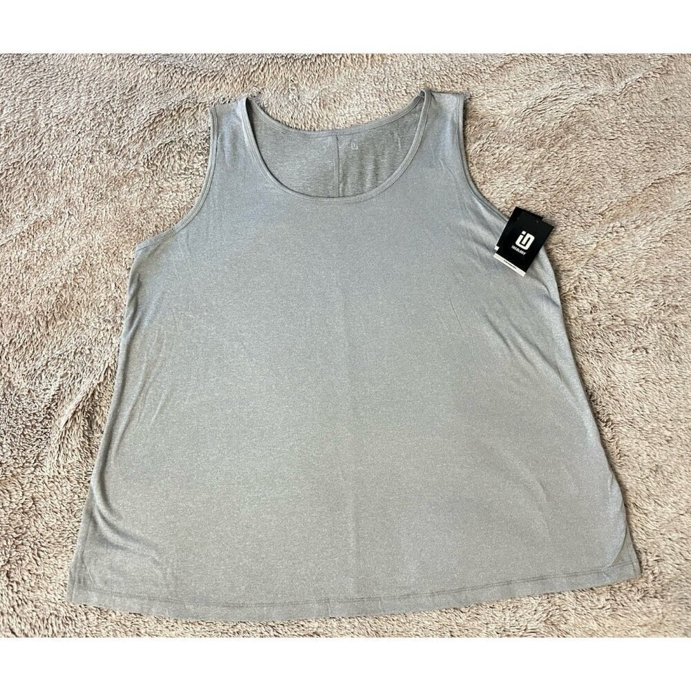 ID Ideology Plus Size Solid Essentials Crewneck Tank Top Women's Storm Gray New - Picture 4 of 10